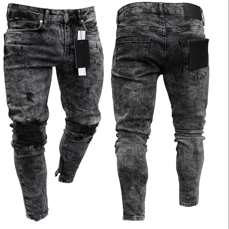 mens distressed biker jeans